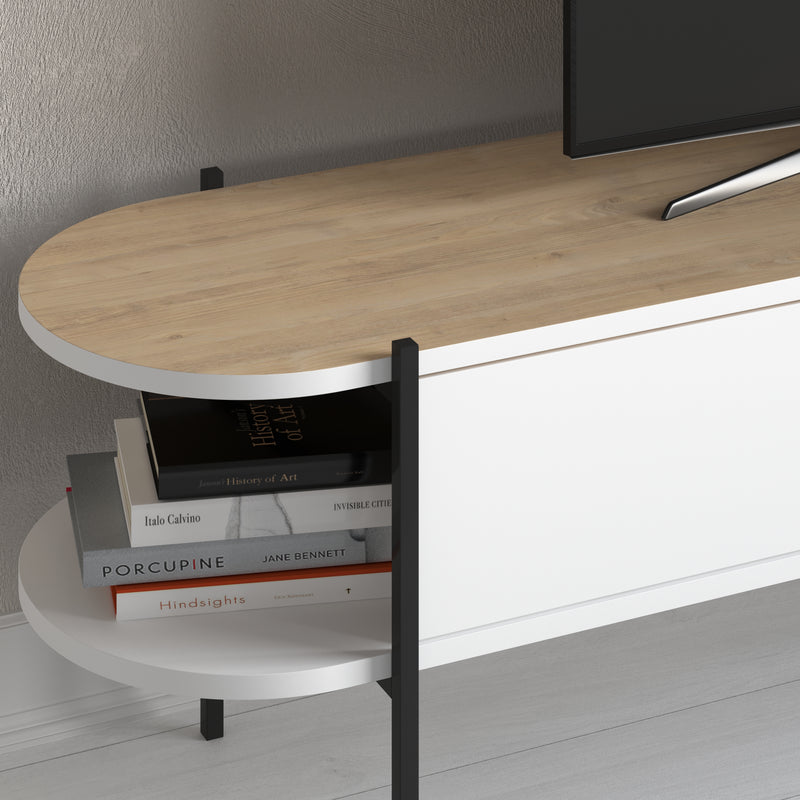Otis Modern TV Stand Multimedia Centre Metal Leg Storage 160cm - Decortie