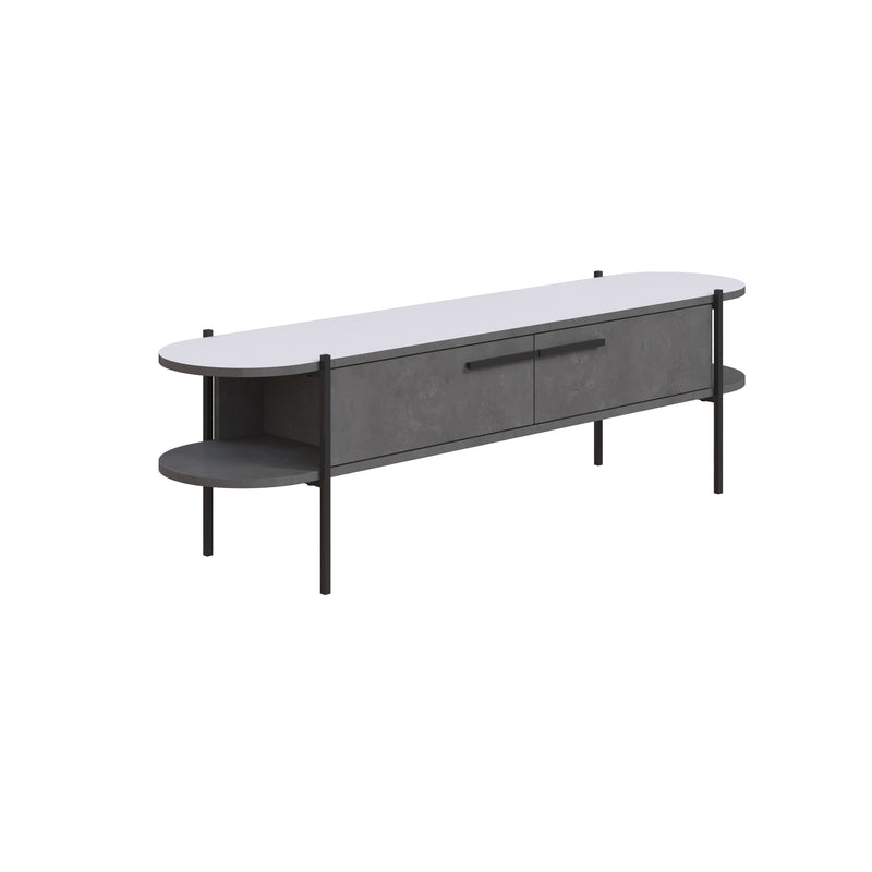 Otis Modern TV Stand Multimedia Centre Metal Leg Storage 160cm - Decortie