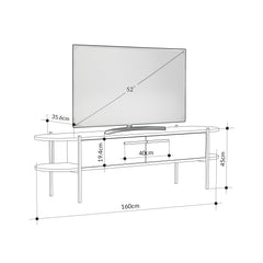 Otis Modern TV Stand Multimedia Centre Metal Leg Storage 160cm - Decortie