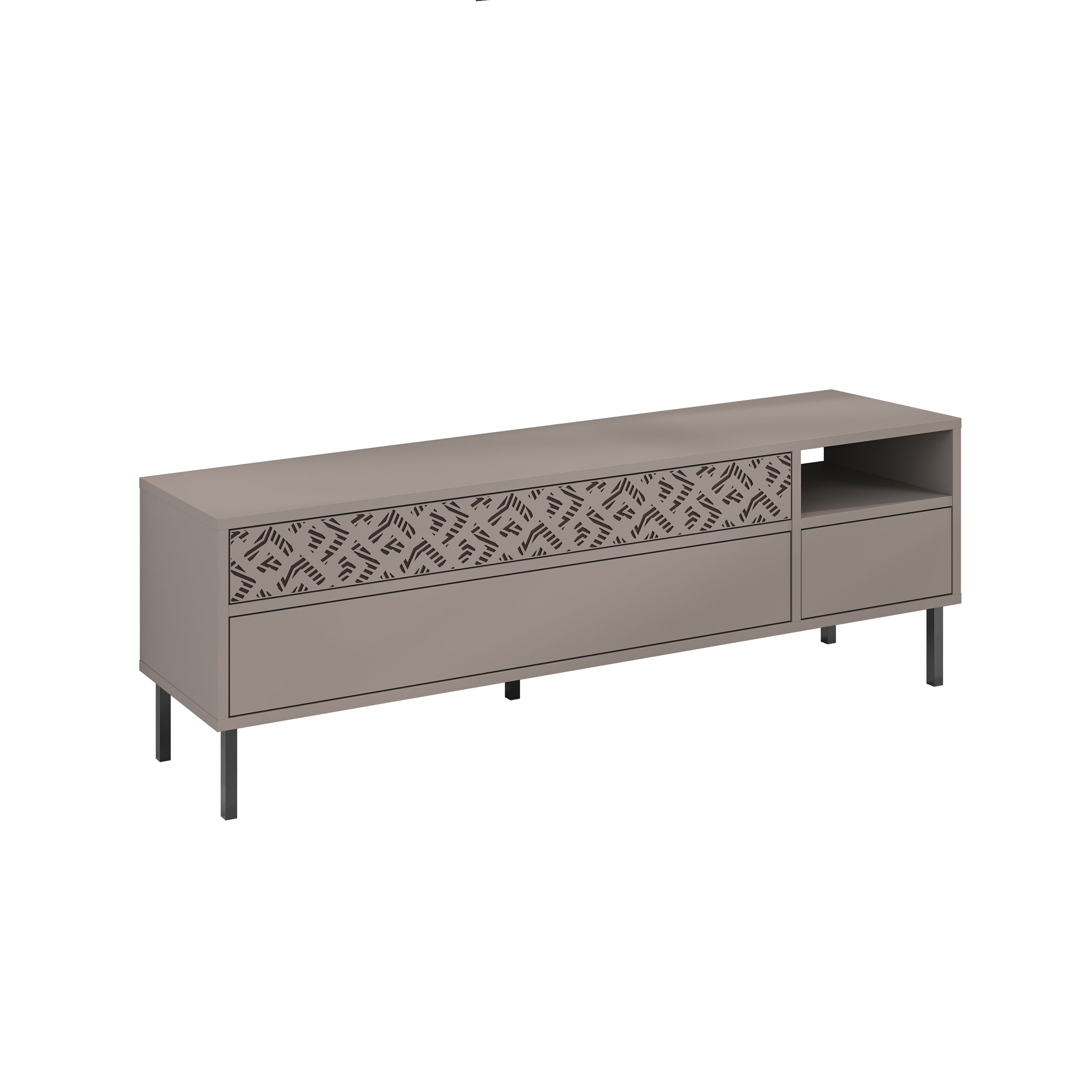 Heaton Modern TV Stand Multimedia Centre TV Unit With Storage Cabinet 144.6cm – Light Mocha