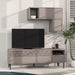 Heaton Modern Tv Unit With Storage And Wall Shelf 144.6cm – Light Mocha