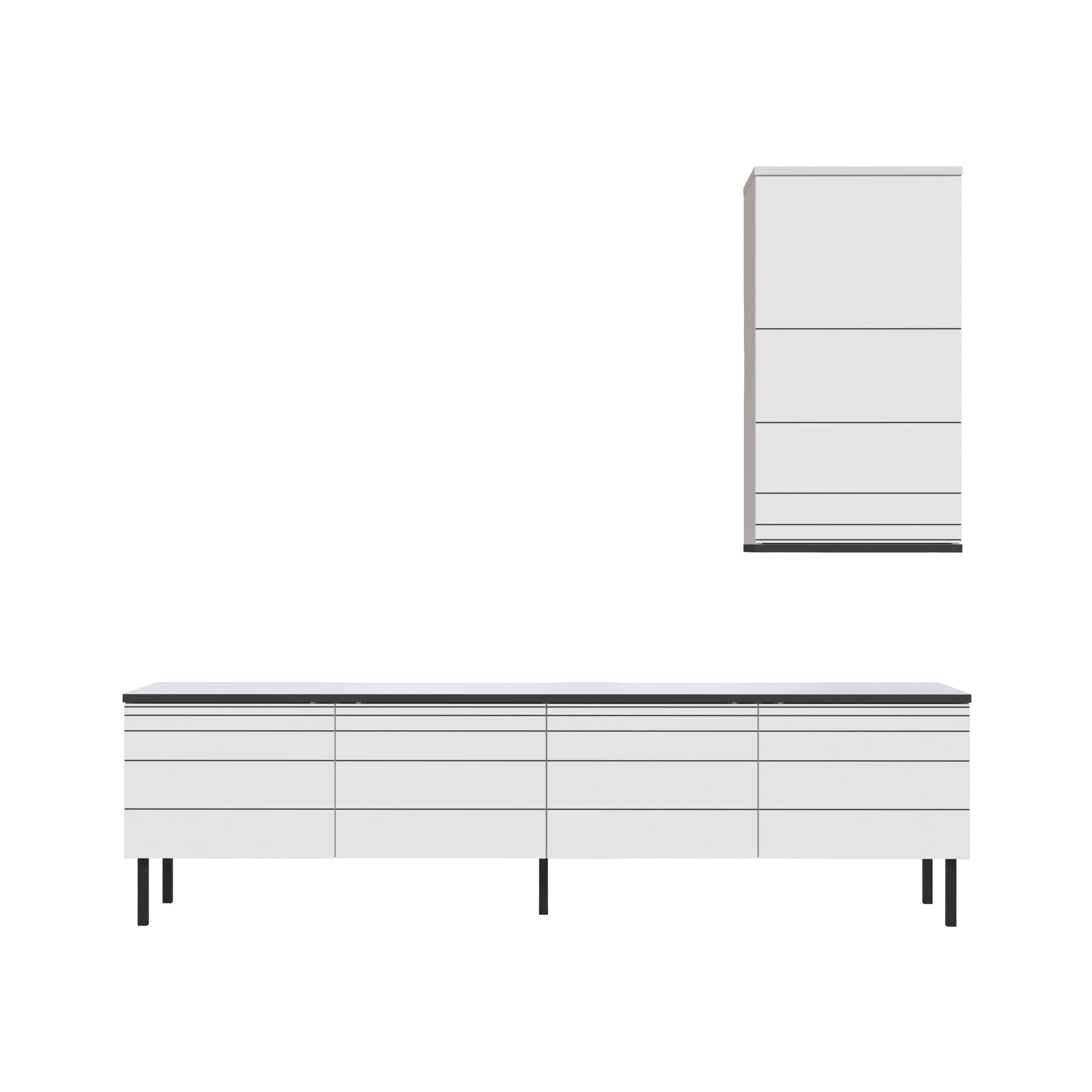  Arya Modern Tv Unit With Wall Storage Unit 180cm