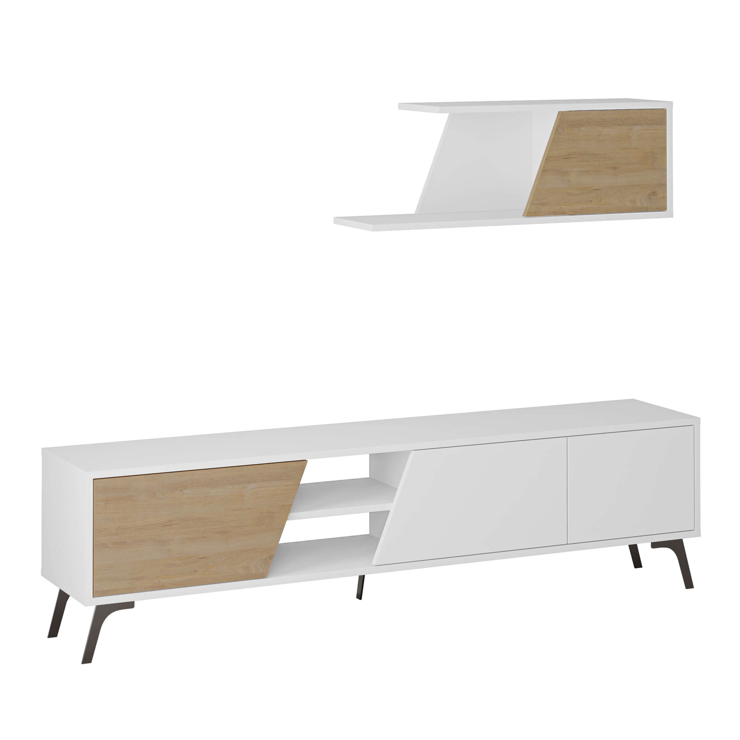 Fiona 180cm TV Unit with Wall Shelf for Extra Storage