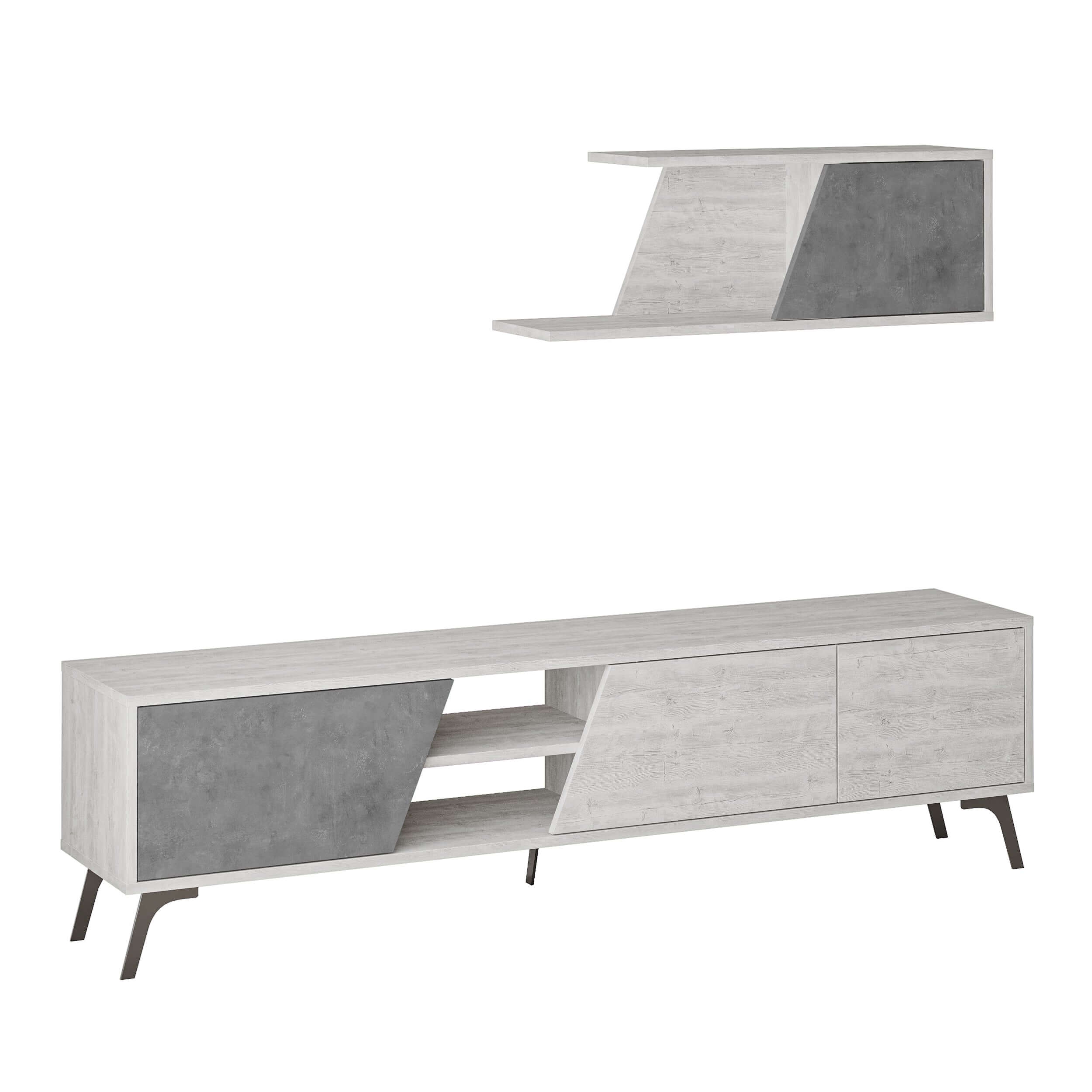 Fiona 180cm TV Unit with Wall Shelf for Extra Storage