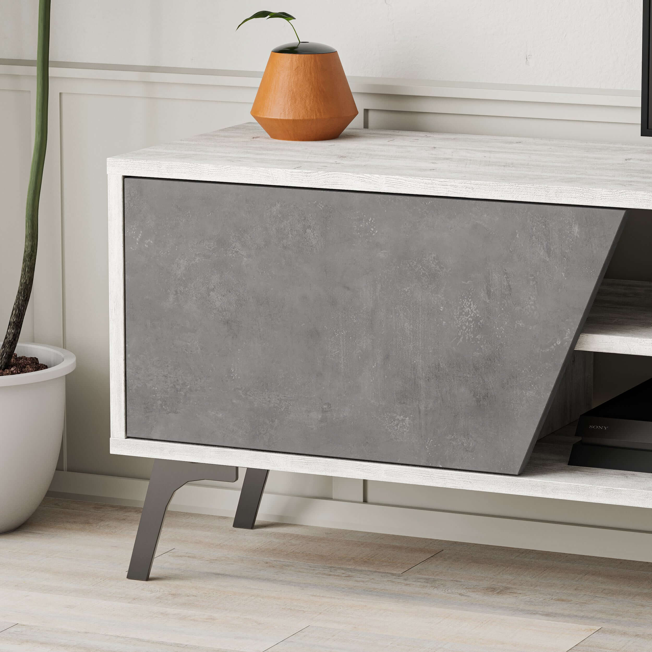 Fiona 180cm TV Unit with Wall Shelf for Extra Storage