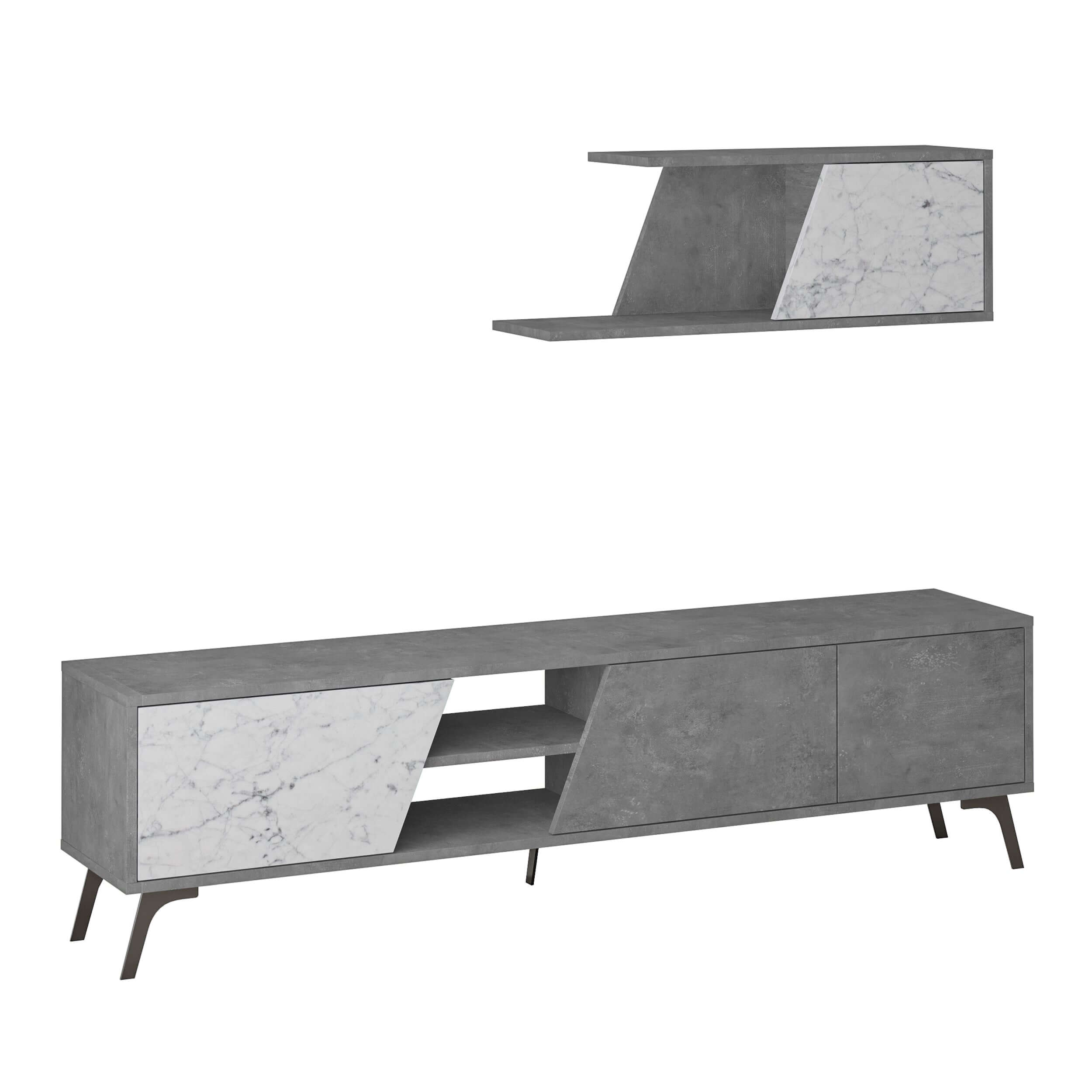 Fiona 180cm TV Unit with Wall Shelf for Extra Storage