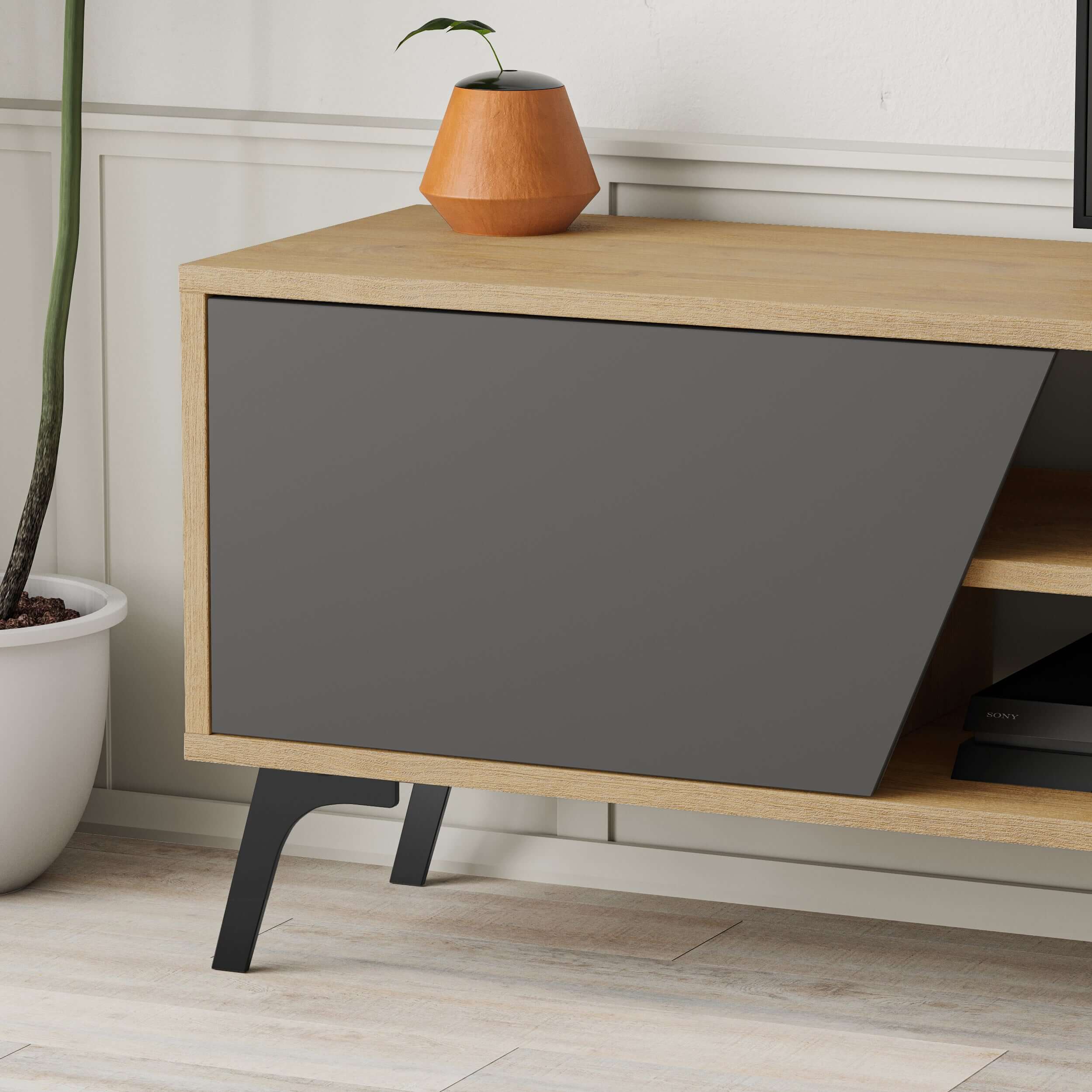 Fiona 180cm TV Unit with Wall Shelf for Extra Storage