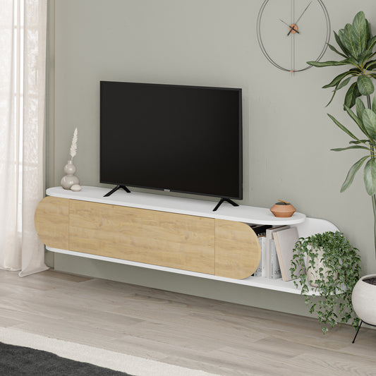 Tone Modern TV Stand Multimedia Centre With Storage Cabinet 180cm - Decortie