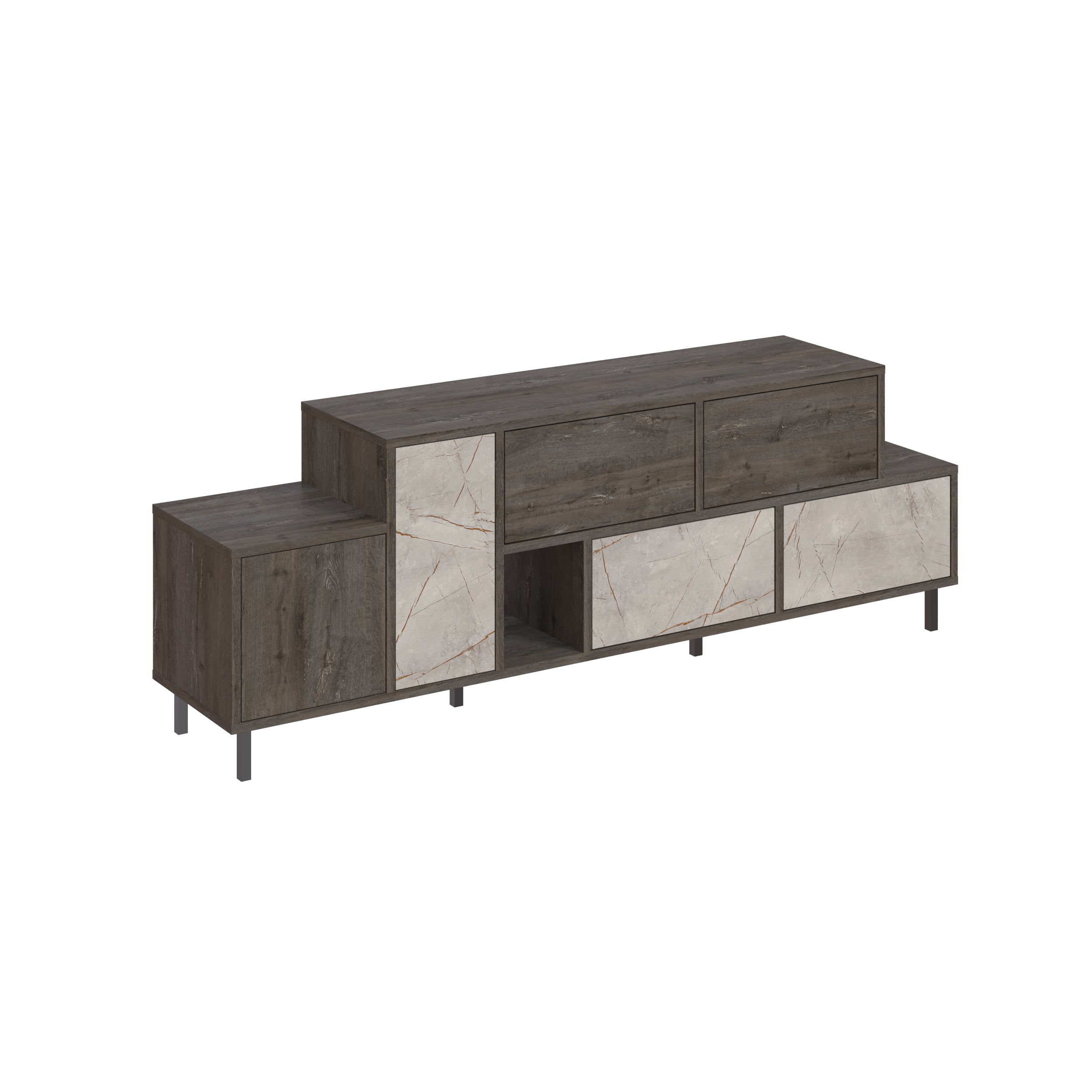 Hermes Modern TV Stand Multimedia Centre With Storage Cabinet 171.2 cm - Decortie