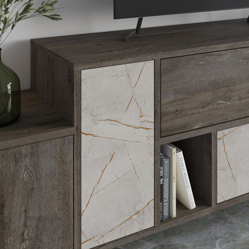 Hermes Modern TV Stand Multimedia Centre With Storage Cabinet 171.2 cm - Decortie