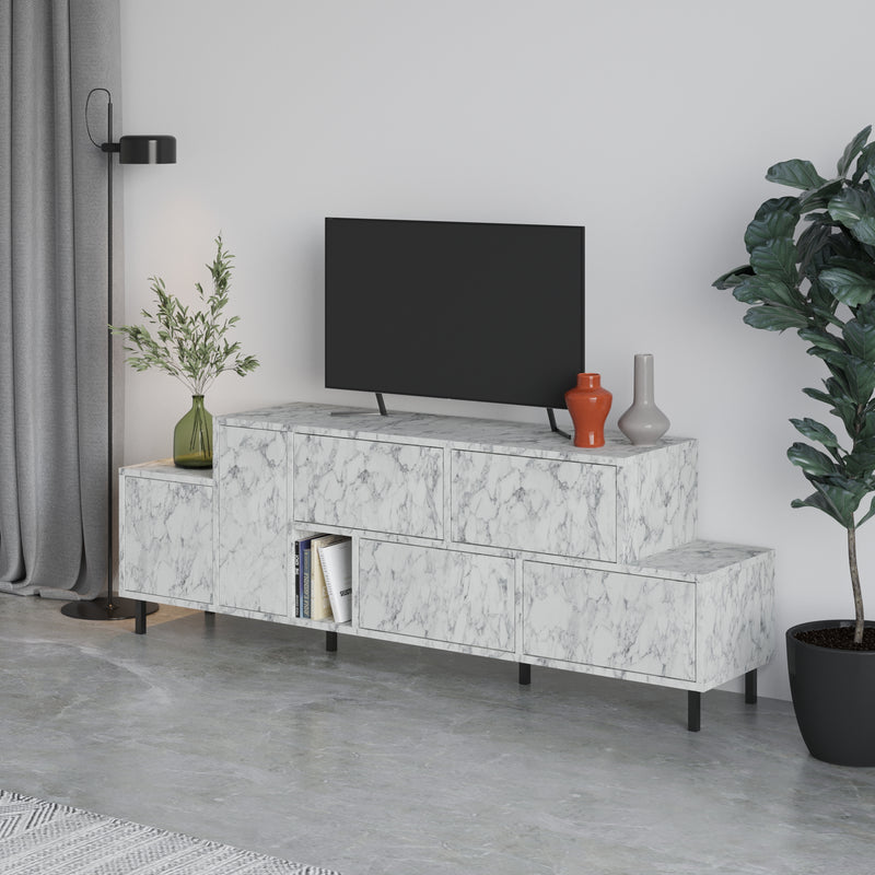 Hermes Modern TV Stand Multimedia Centre With Storage Cabinet 171.2 cm - Decortie