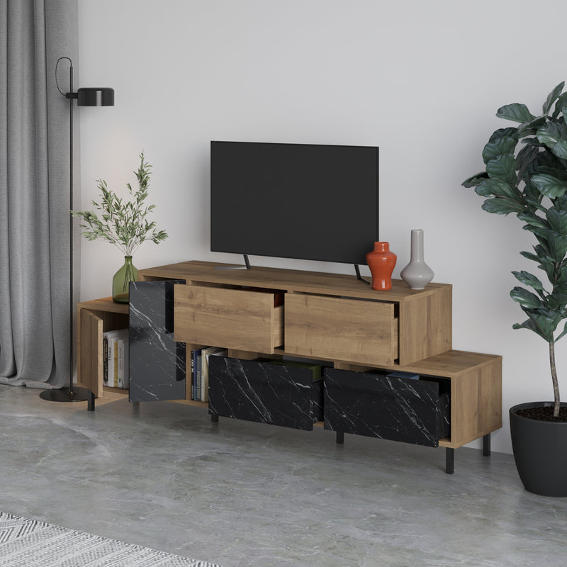 Hermes Modern TV Stand Multimedia Centre With Storage Cabinet 171.2 cm - Decortie