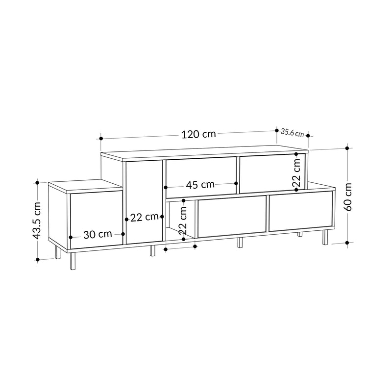 Hermes Modern TV Stand Multimedia Centre With Storage Cabinet 171.2 cm - Decortie