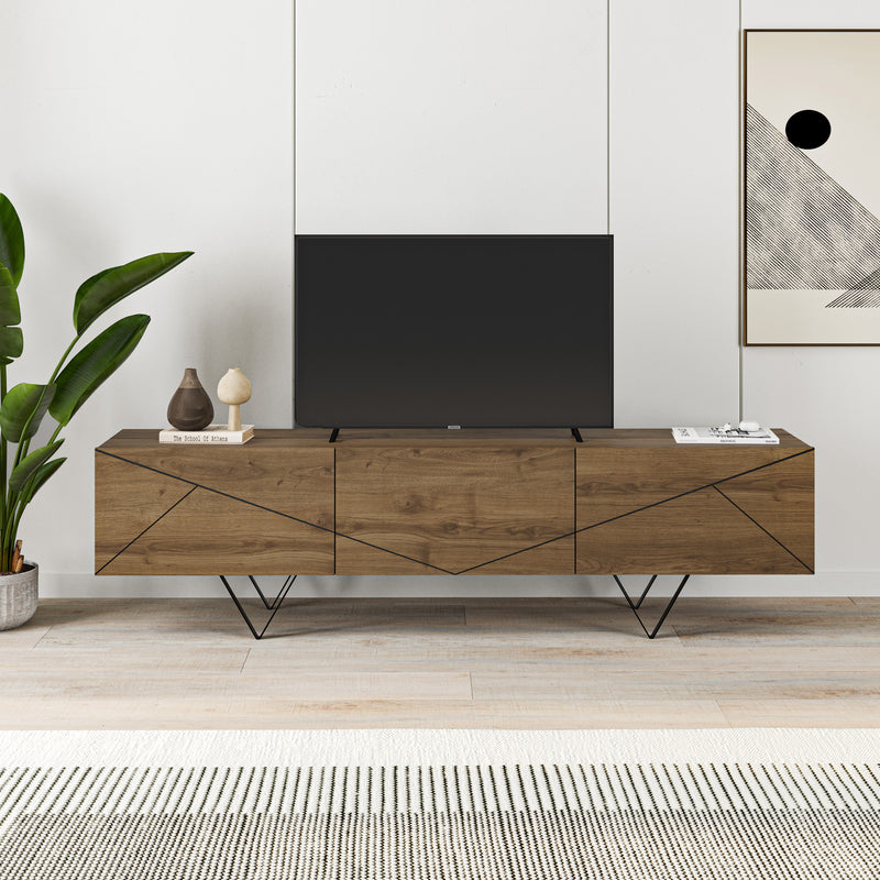 Jakomen TV Cabinet 3D 160cm - Dark Oak – Dark Oak