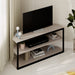 Echo Corner TV Stand – Compact Corner Unit for TVs with Storage Shelves for Living Rooms or Flats – Light Mocha