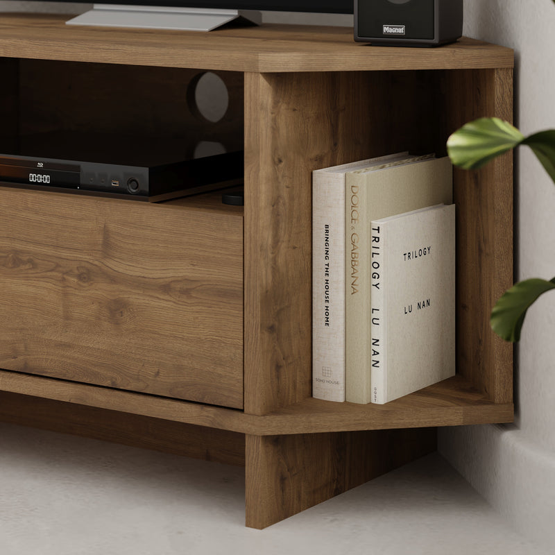 Viva Corner TV Unit – close-up detail – corner TV stand for 40-inch TVs – Decortie