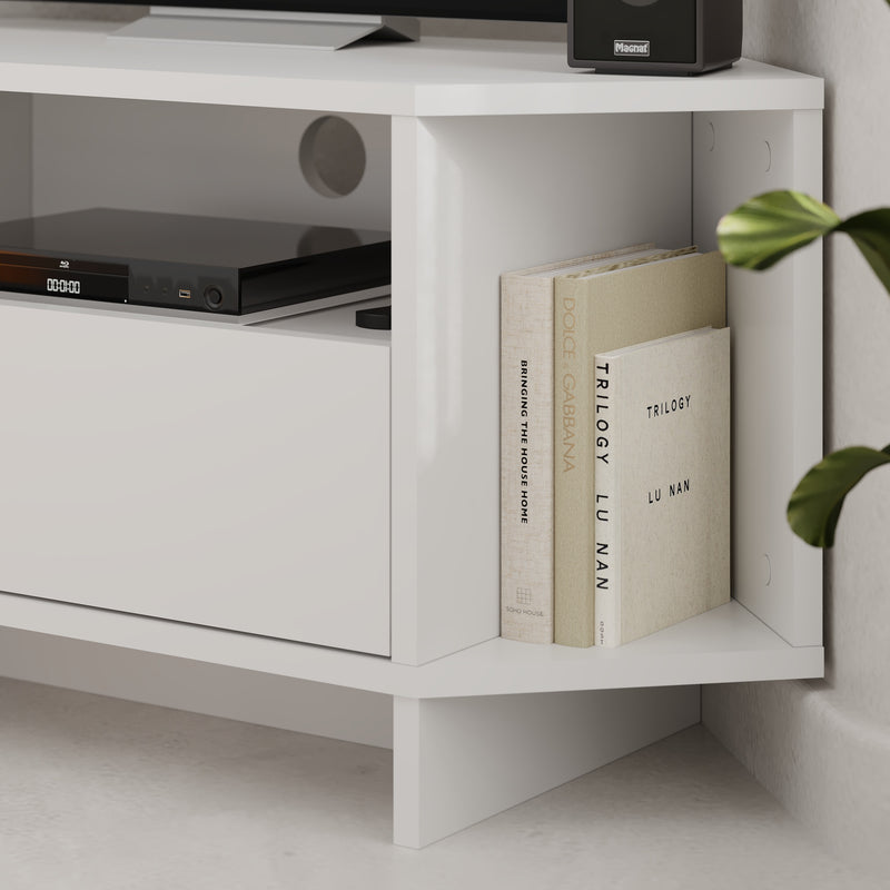 Viva Corner TV Unit – close-up detail – corner TV stand for 40-inch TVs – Decortie