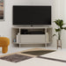 Modern Viva Corner TV Unit – Compact Corner Stand with Shelves & Cabinet for 40-Inch TVs – Sandstone