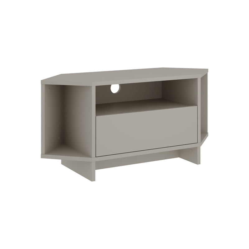Viva Corner TV Unit – compact corner TV stand with shelves and cabinet – Decortie