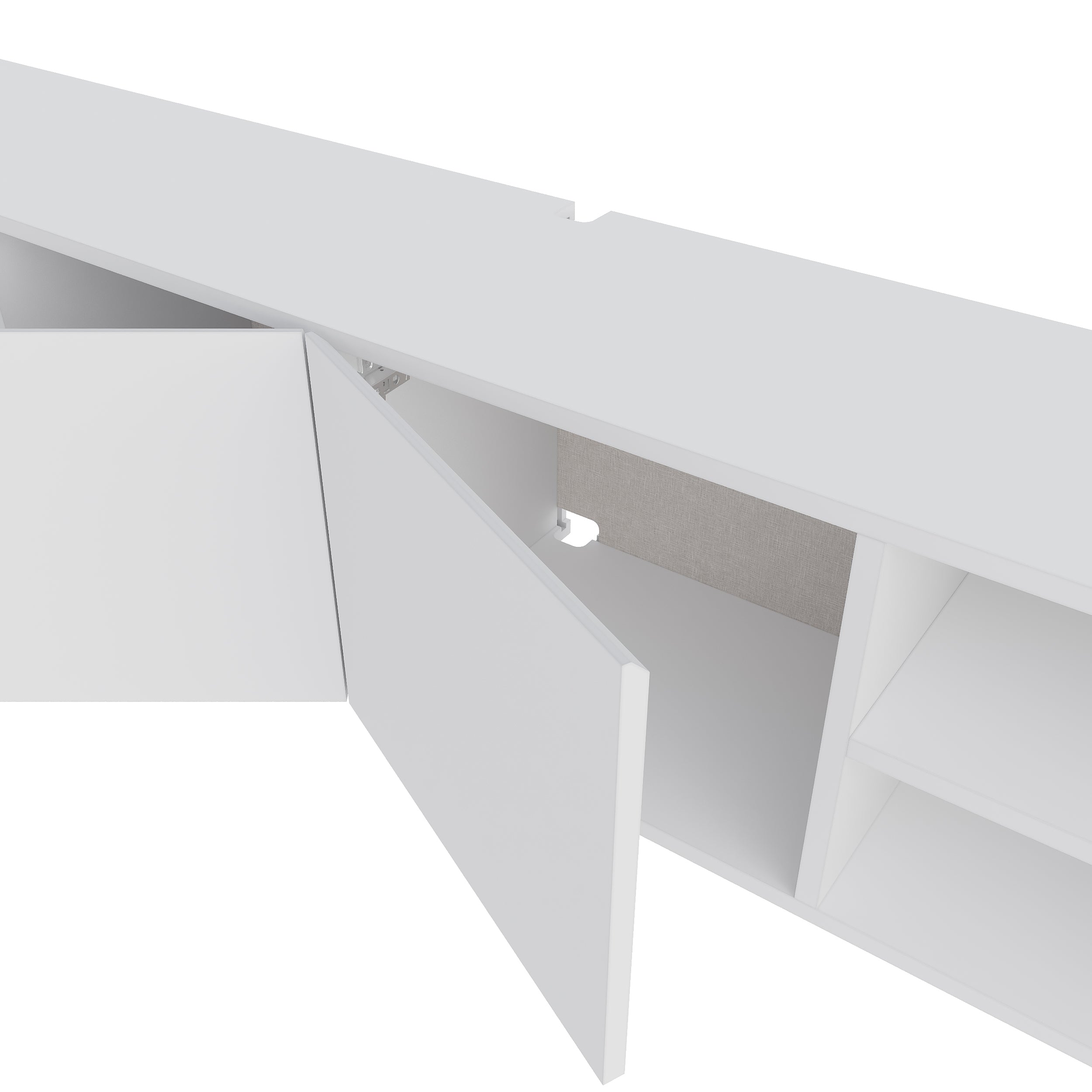 Conrad TV Unit – 180 cm – 3 Soft Close Doors Wall Mounted Entertainment Centre – White