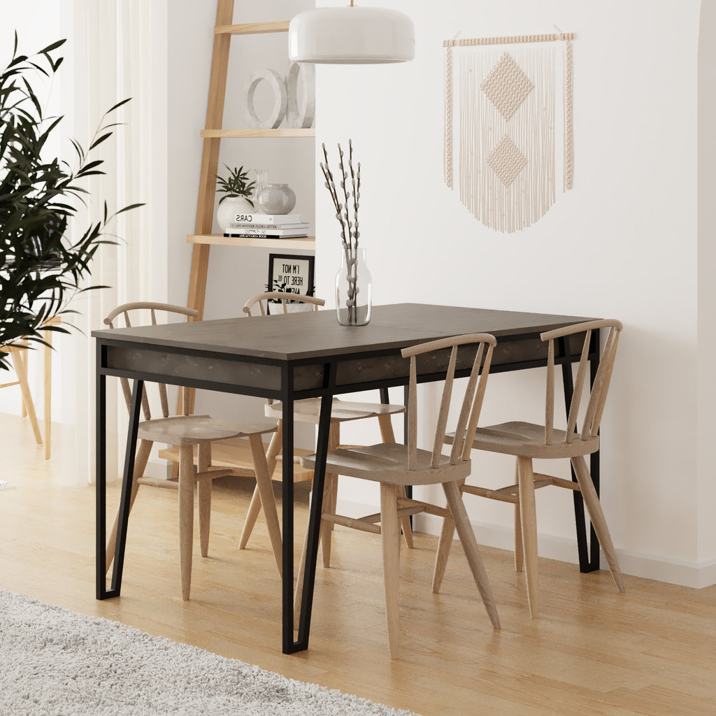 decortie Pal Modern Dining Table Multipurpose Extendable Living Room W 132cm