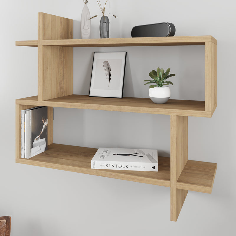 Paralel Wall Mounted Modern Bookcase Display Unit Medium W 70 cm - Decortie
