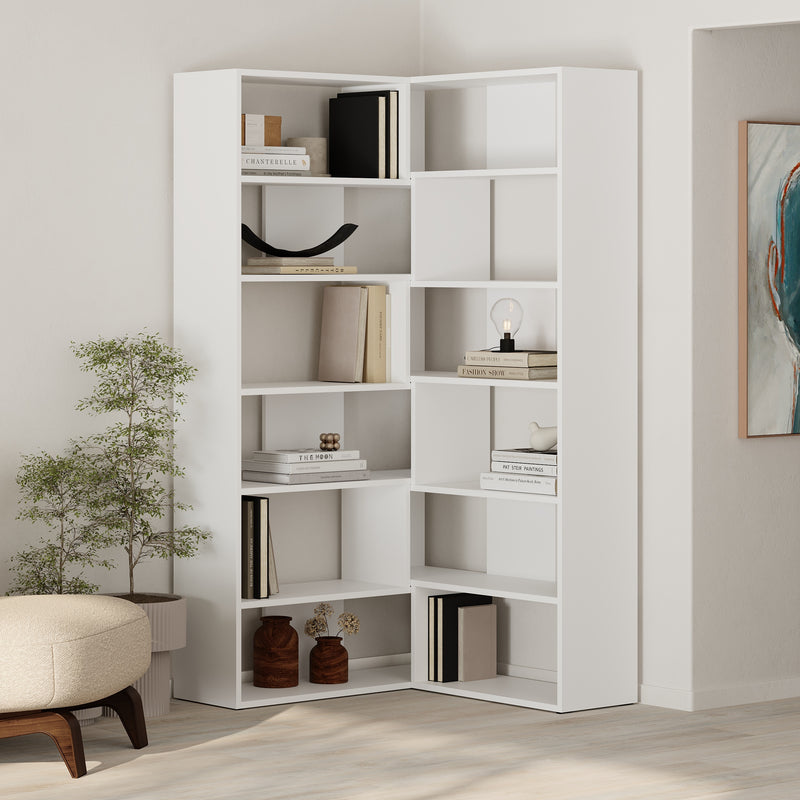 Molly Corner Bookcase No.4 179cm – lifestyle view – Decortie