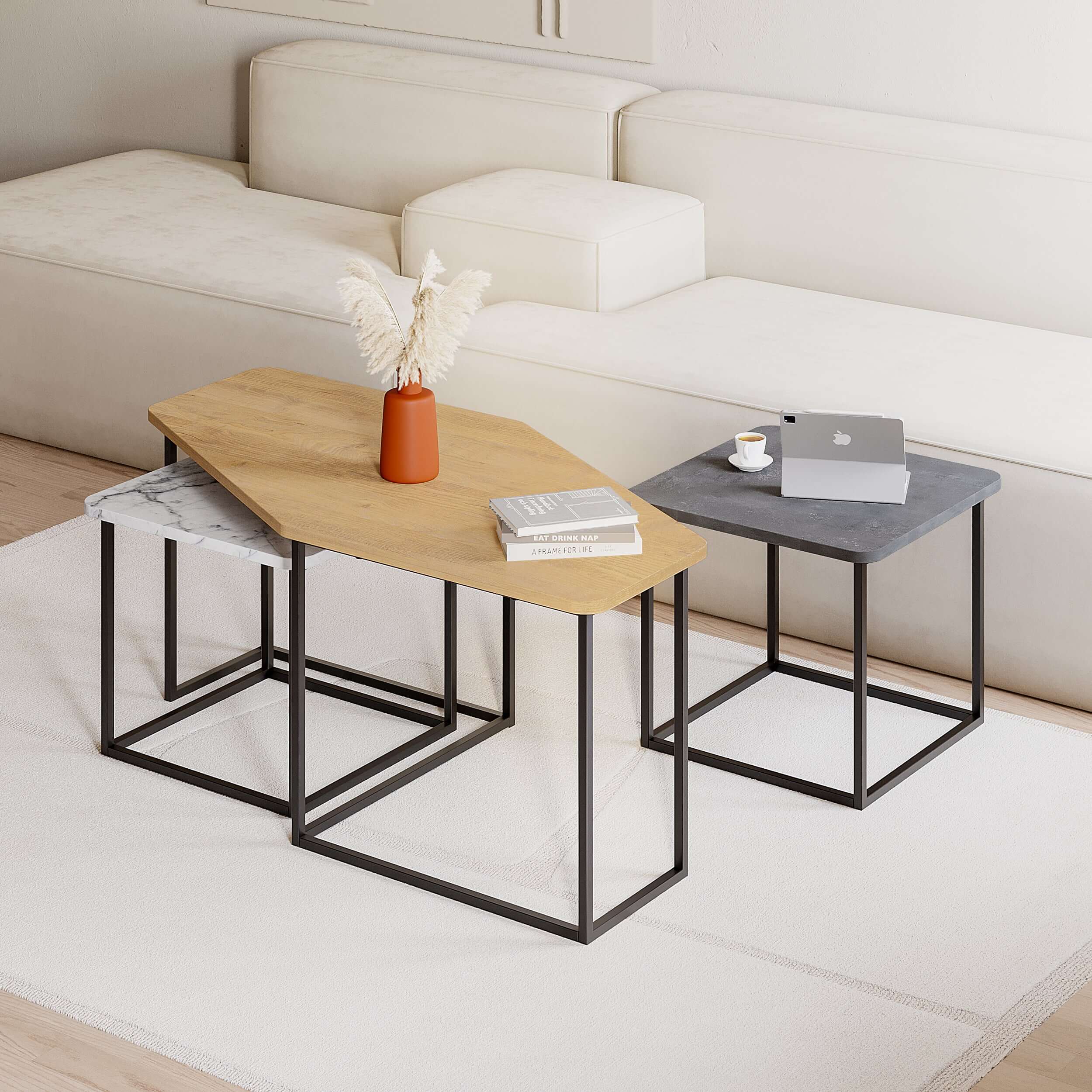 Nesty Modern Coffee Table 3 Pieces