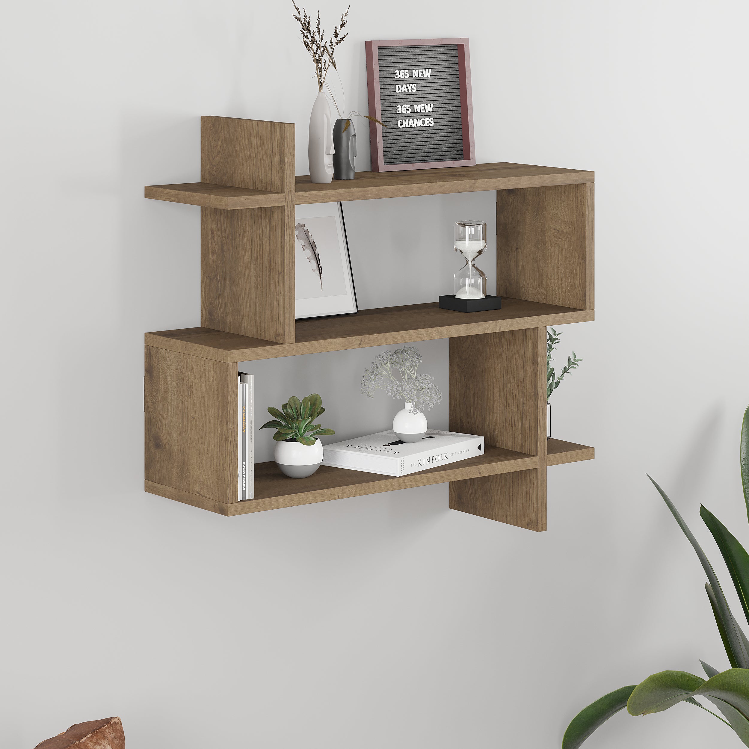 Paralel Wall Mounted Modern Bookcase Display Unit Medium W 70 cm - Decortie