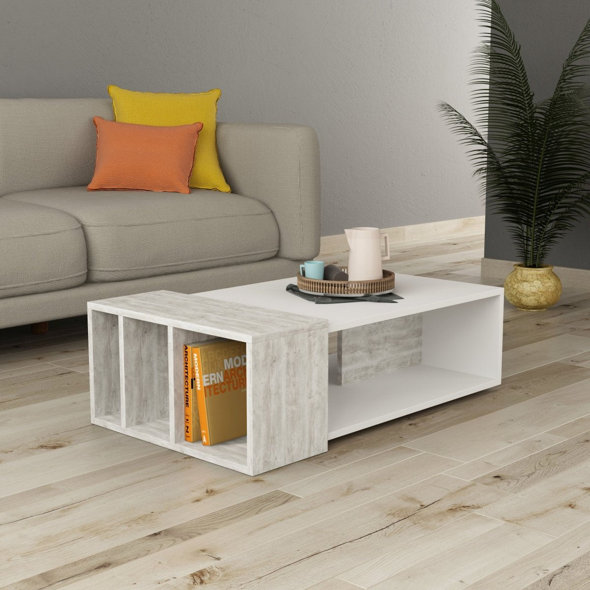 Anita Modern Multipurpose Coffee Table - Coffee Table - Decortie - Ancient White,White - 