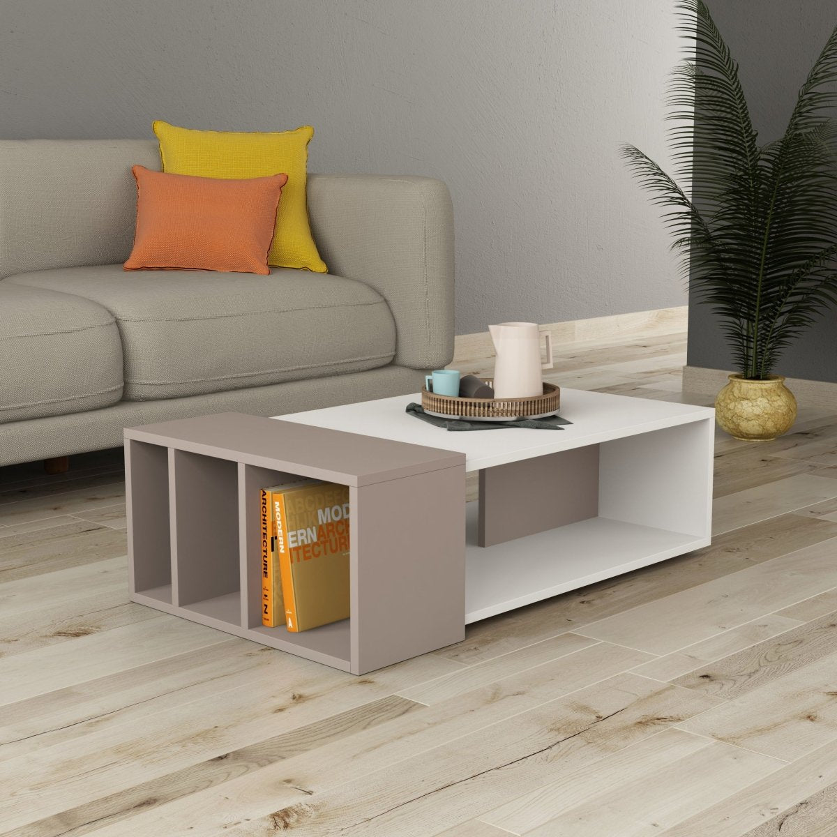 Anita Modern Multipurpose Coffee Table - Coffee Table - Decortie - Ancient White,White - 