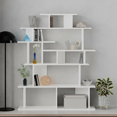 Apollon Modern Bookcase Display Unit Room Separator 149cm - White