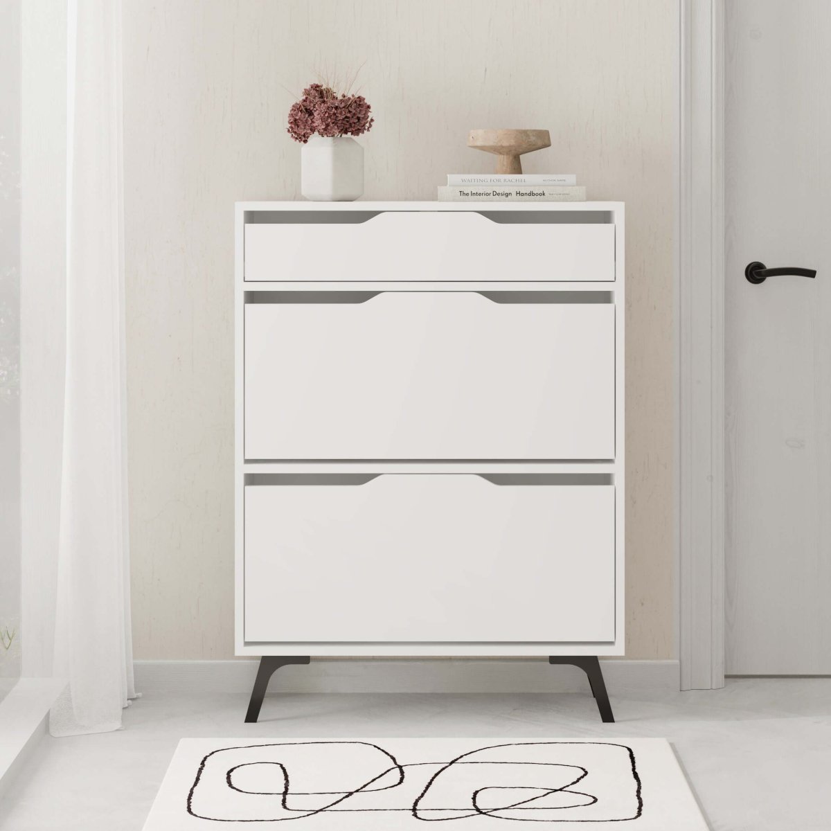 Asta Modern Shoe Cabinet with Drawers - Shoe Cabinet - Decortie - 