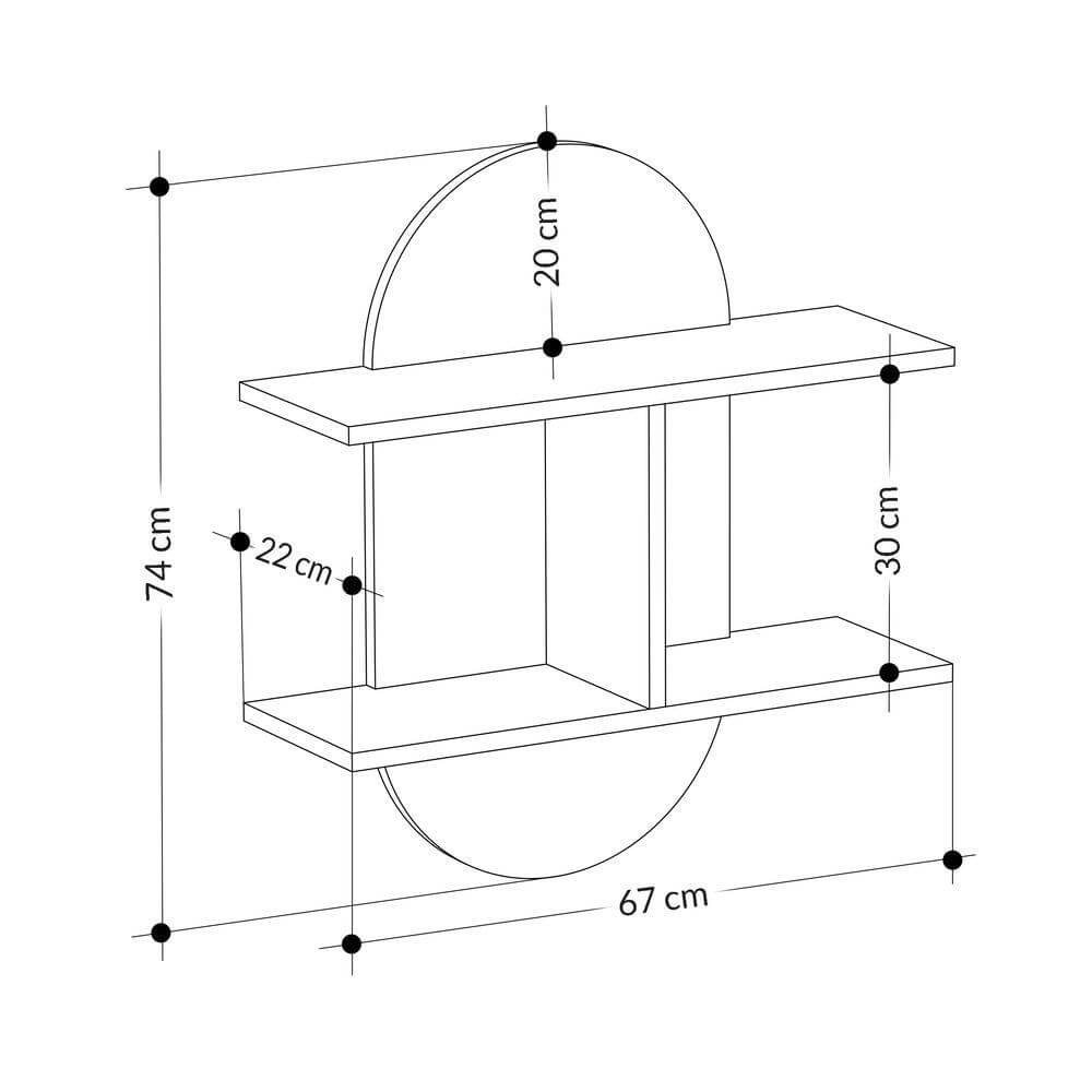 Auro Modern Floating Shelf - Wall Shelf - Decortie - Oak,White - 