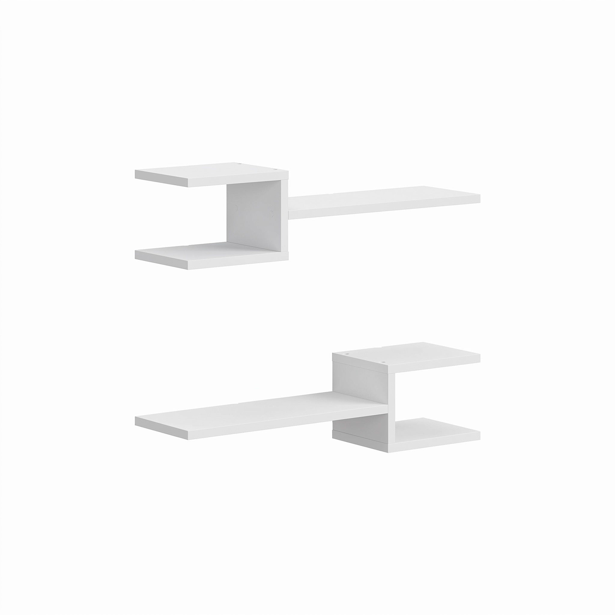 Fork Modern Floating Shelf Set 18.2cm Short – White