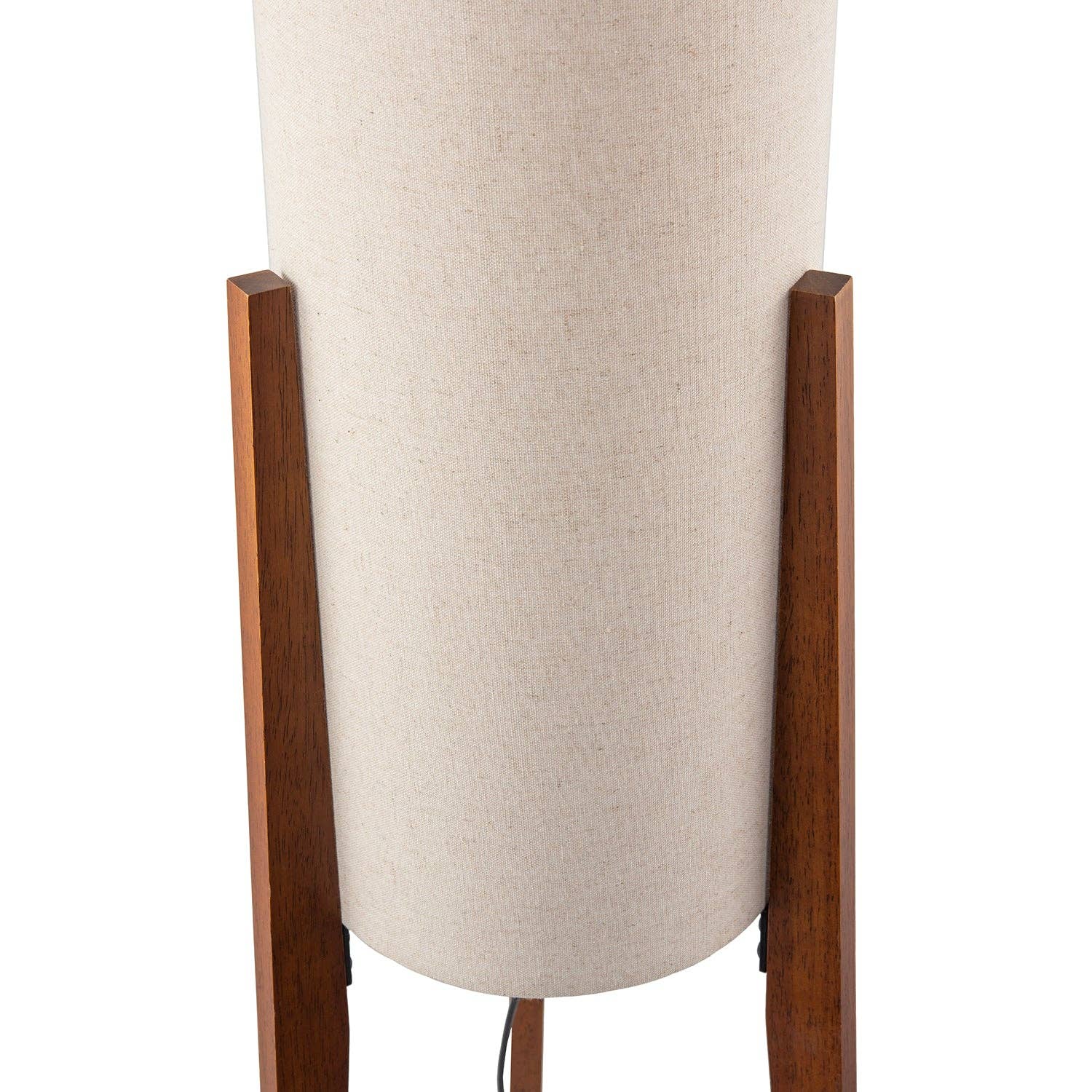 Tripod Floor Lamp 130cm | Natural Linen Shade, Dark Wood Legs