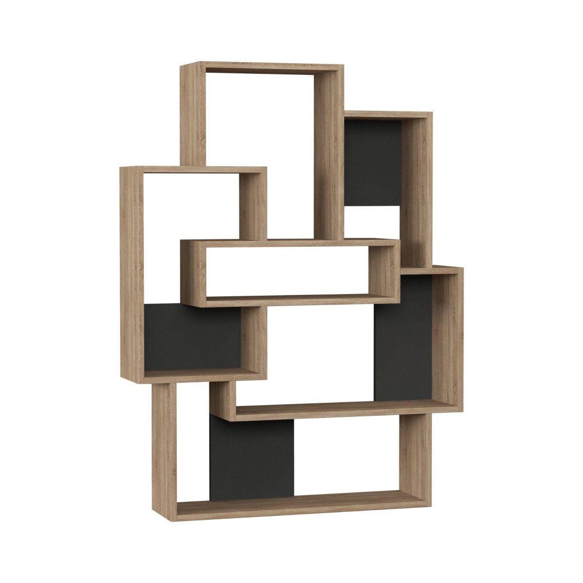 Barce Modern Bookcase Display Unit H 132cm - Bookcase - Decortie - Oak,White - 