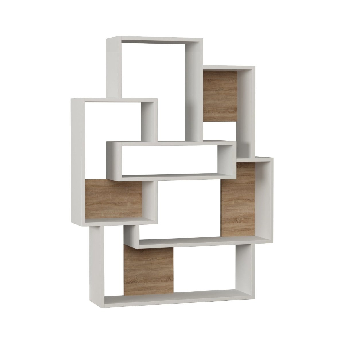 Barce Modern Bookcase Display Unit H 132cm - Bookcase - Decortie - Oak,White - 