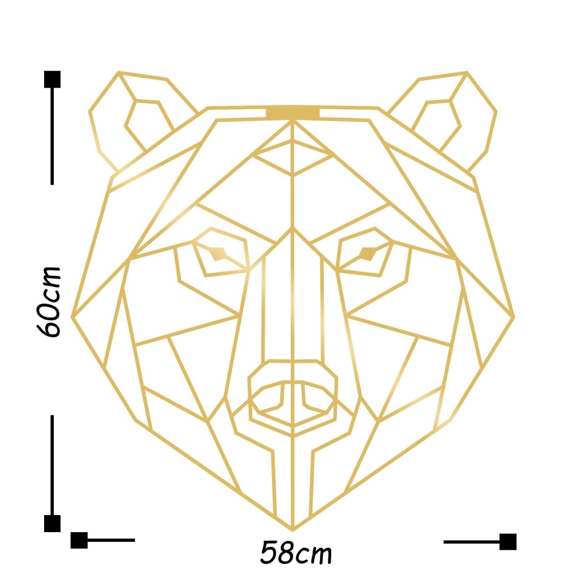 BEAR - GOLD - Metal Wall Art - Decortie - 