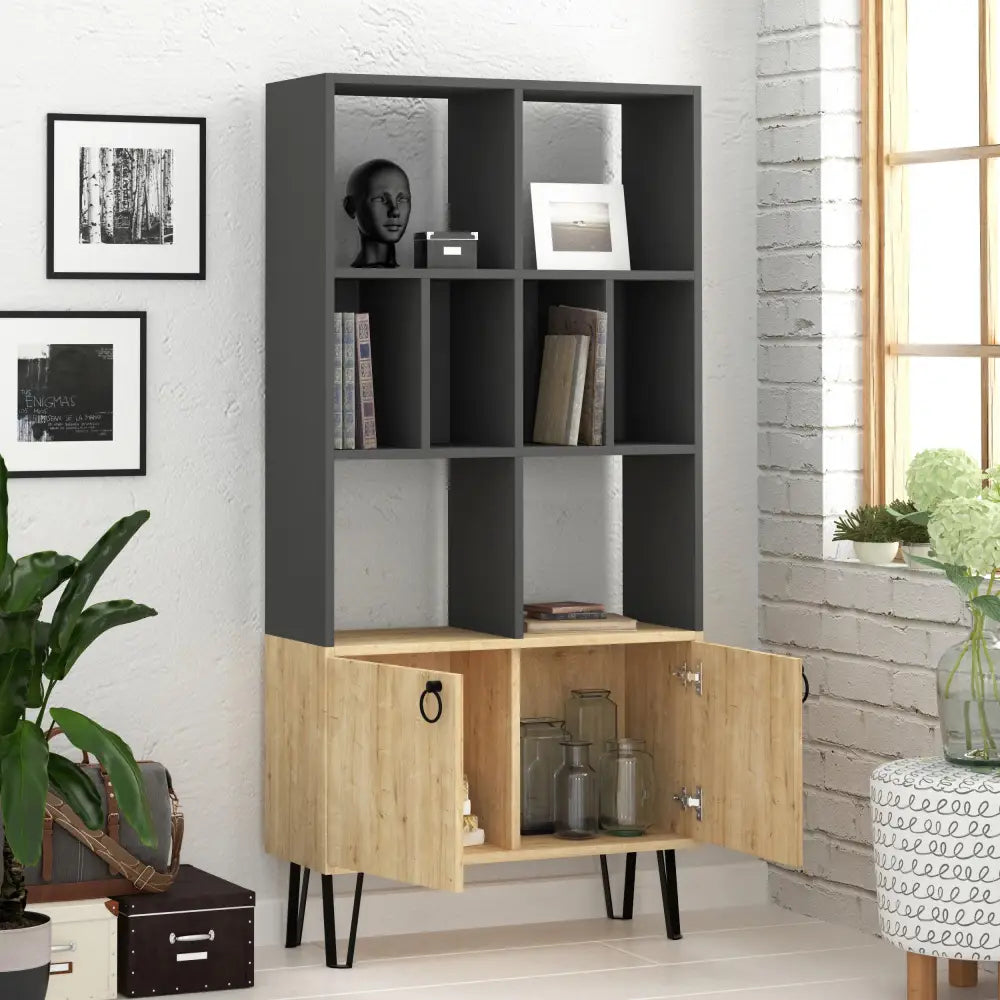 Bene Modern Bookcase Display Unit Tall 166cm