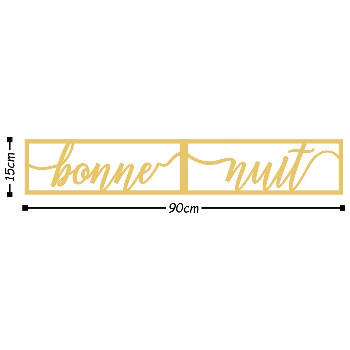 BONNE NUIT 1 - GOLD - Metal Wall Art - Decortie - 