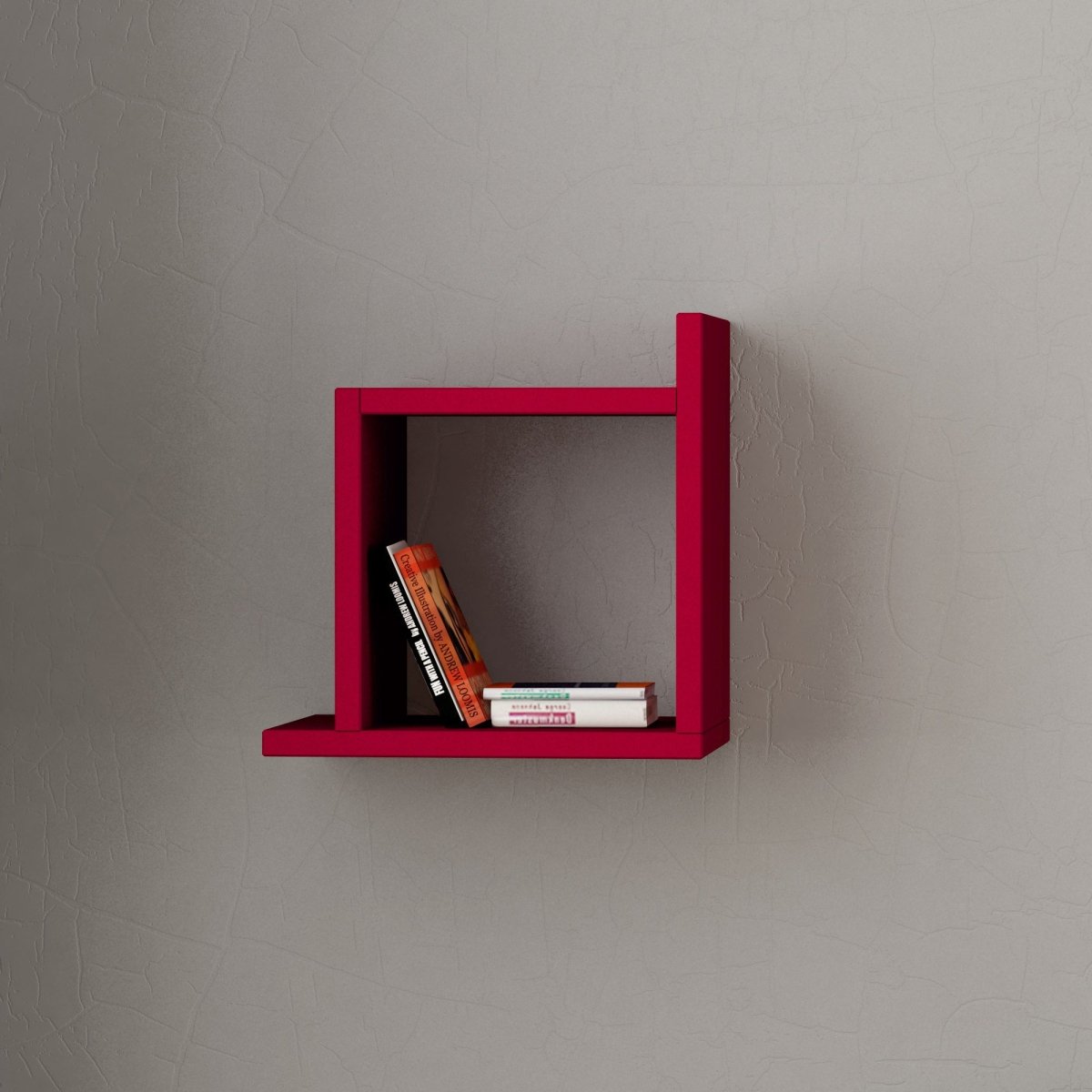 Box Modern Floating Shelf 30cm - Wall Shelf - Decortie - Burgundy - 