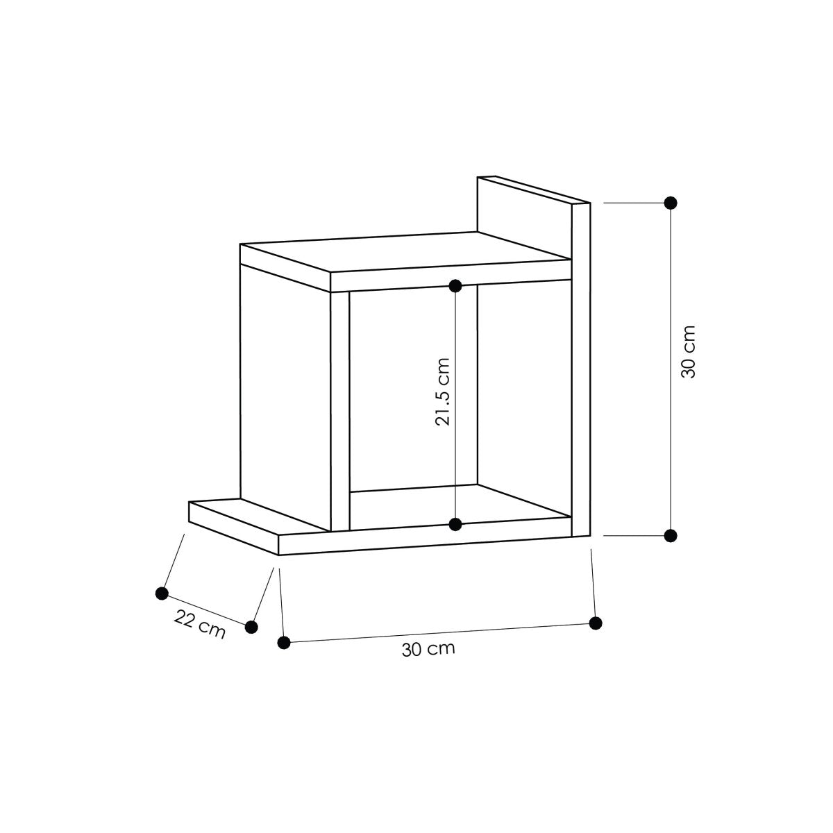 Box Modern Floating Shelf 30cm - Wall Shelf - Decortie - Anthracite - 