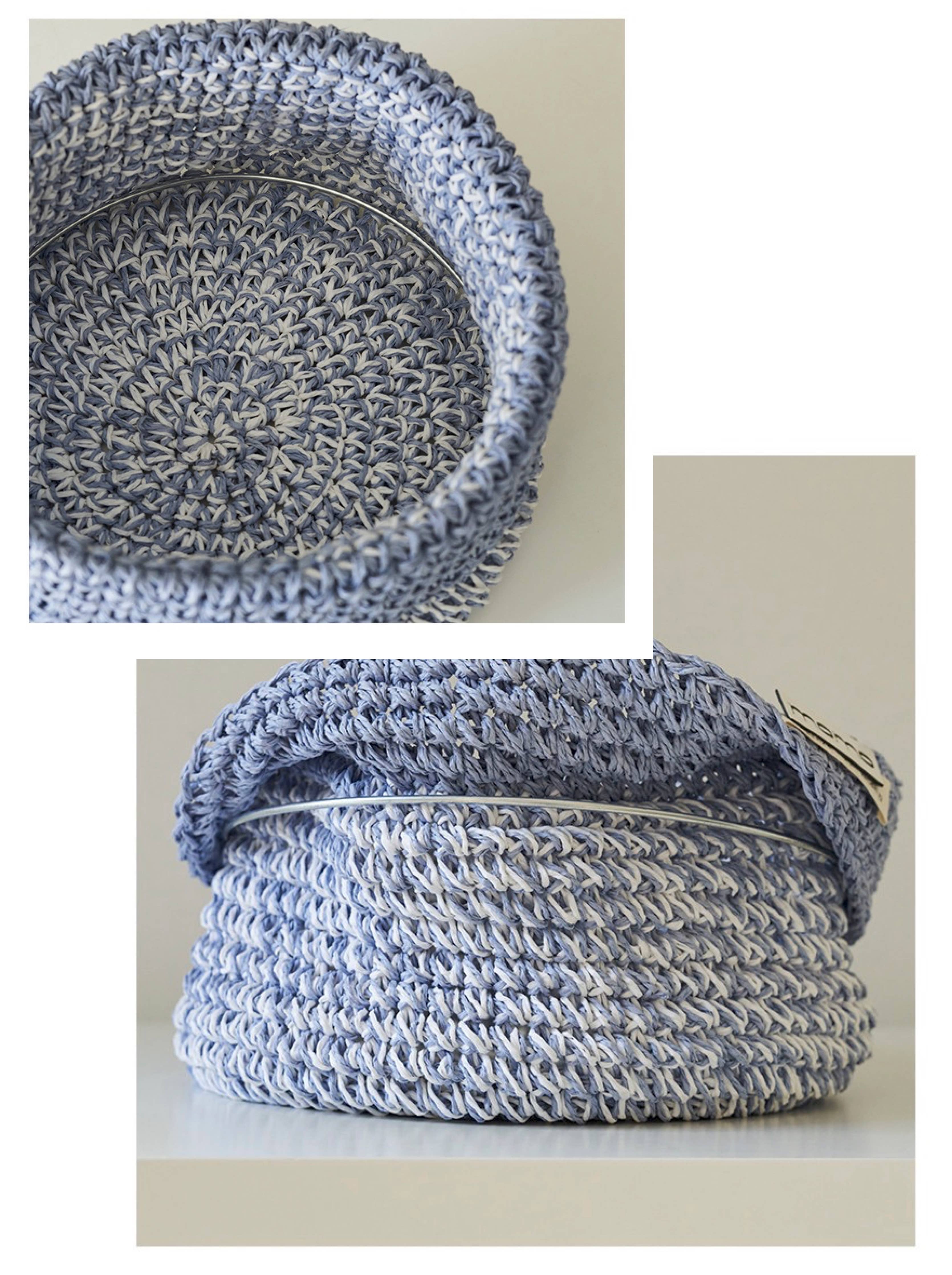 Handwoven Raffia Basket 22cm | Desk & Shelf Organiser