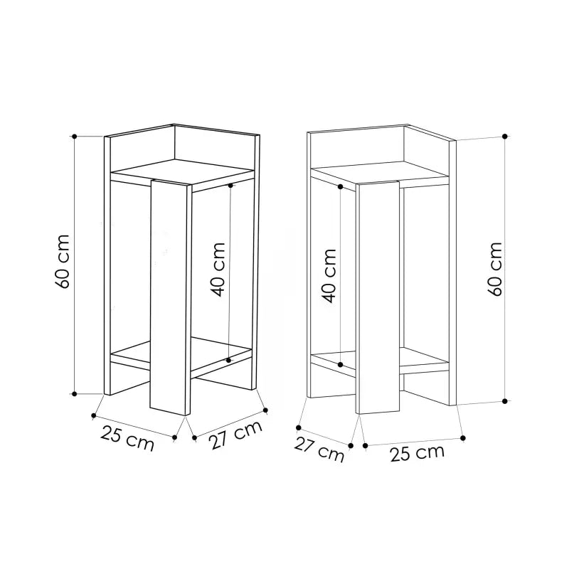 Elos Modern Bedside Table Left And Right 25cm Narrow - Nightstand
