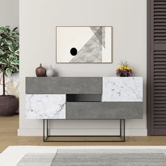 Eros Console Sideboard Display Unit - Retro Grey,Carrara