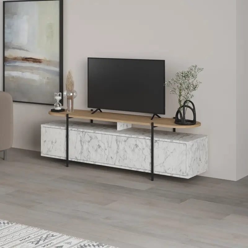 Hanley Modern TV Stand Multimedia Centre Unit With Storage Cabinet 160cm