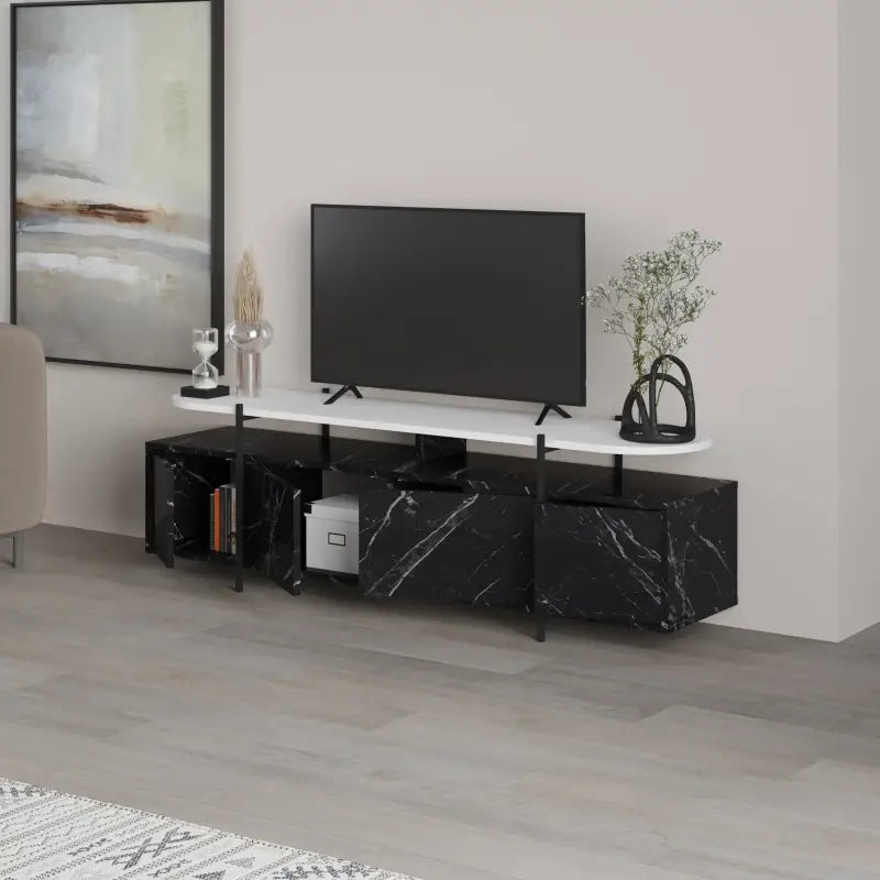 Hanley Modern TV Stand Multimedia Centre Unit With Storage Cabinet 160cm