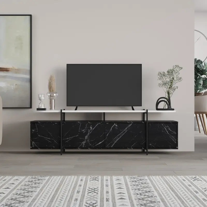 Hanley Modern TV Stand Multimedia Centre Unit With Storage Cabinet 160cm - Bendir,White
