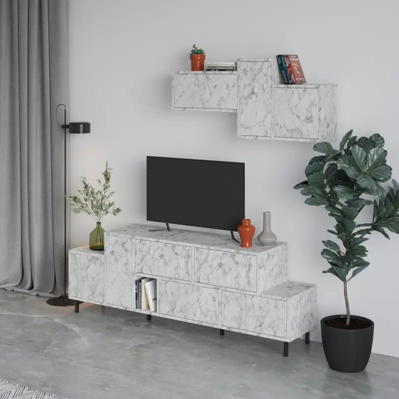 Hermes Modern TV Stand Multimedia Centre Unit With Storage Cabinet 171.2 cm